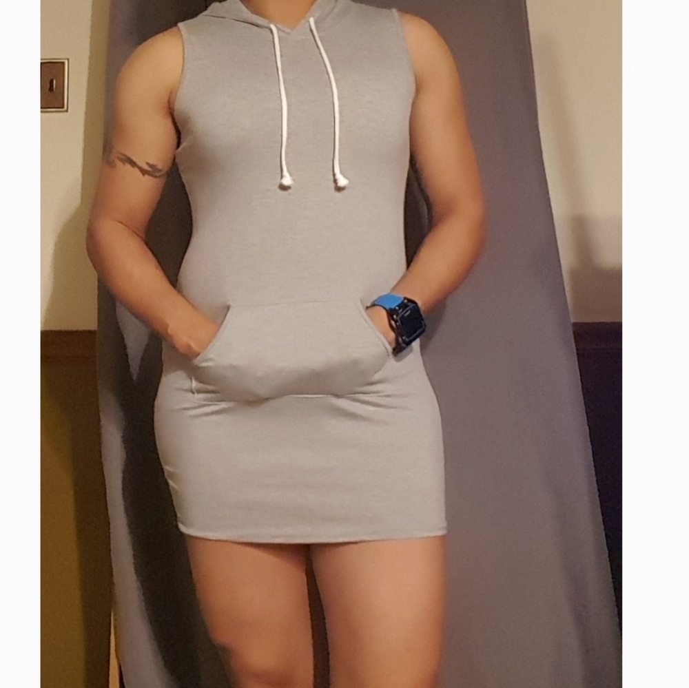 Tide Queen hoodie cover up skirt gray